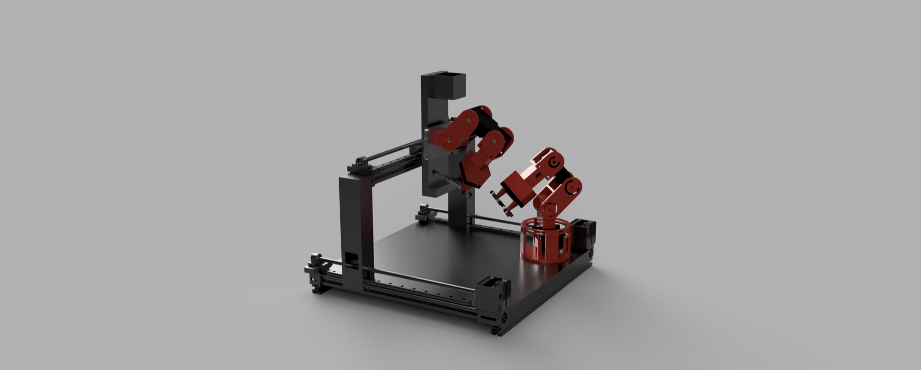 VASARA Fusion 360 render of the 3-DOF gantry plus 6-DOF arm
